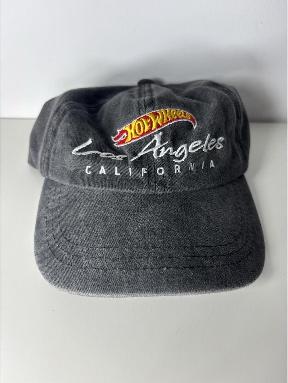 Hot Wheels Los Angeles California Black, Adjustable Snapback Hat Cap Embroidered